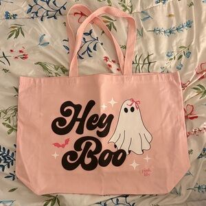 Pink Lily Soft Pink 'Hey Boo' Tote Bag